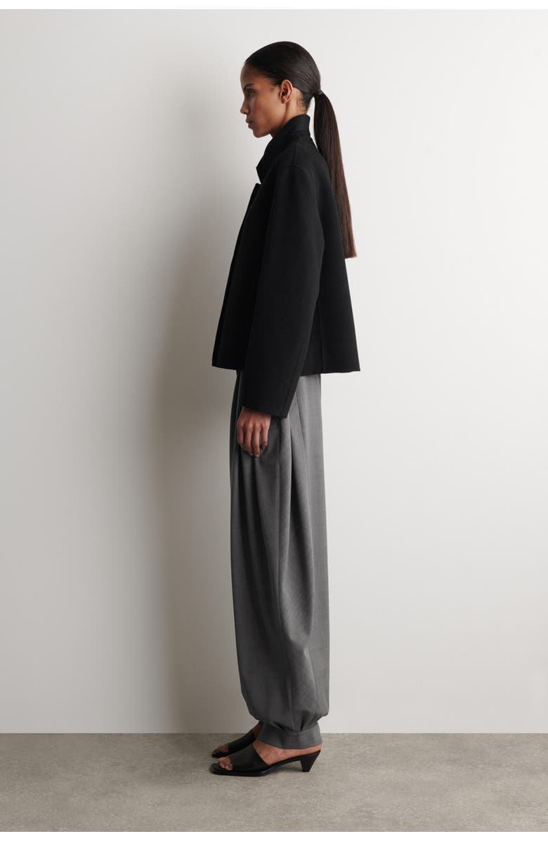 COS Structured Double-Faced Wool Jacket, Alternate, color, Black