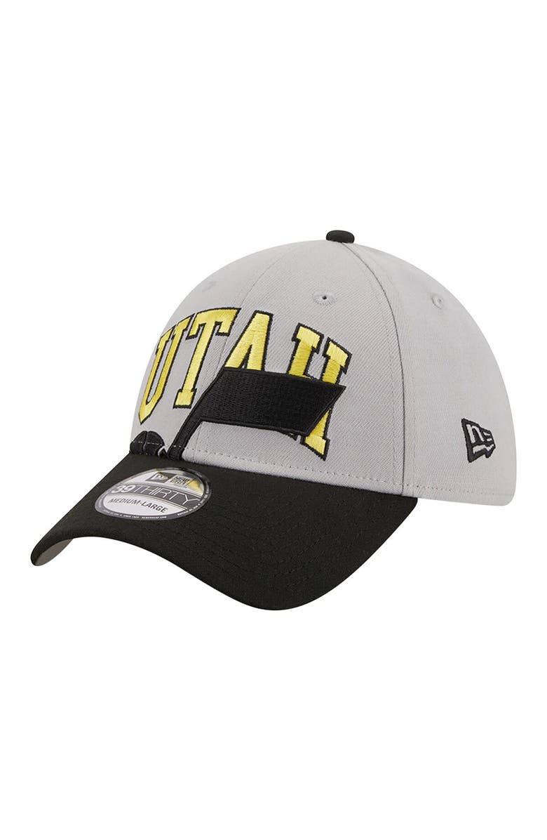 New Era Men's New Era Gray/Black Utah Jazz Tip-Off Two-Tone 39THIRTY Flex Hat, Main, color,