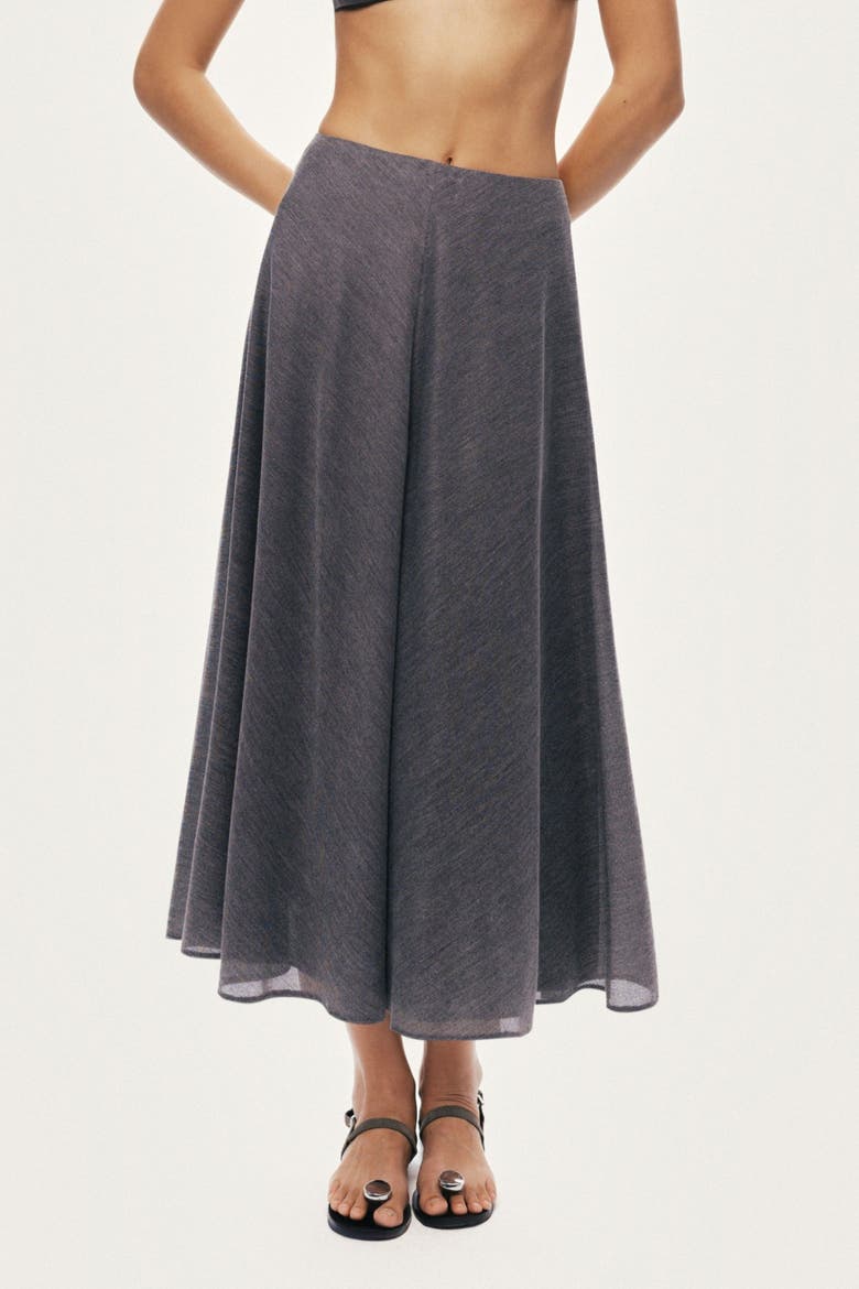 Flowing Midi Skirt, Alternate, color, Grey