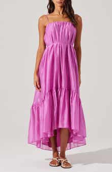 ASTR the Label Elisha Ruffle High-Low Organza Dress