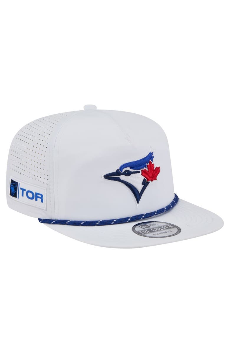 New Era Men's New Era White Toronto Blue Jays Perforated Golfer Snapback Hat, Main, color, 