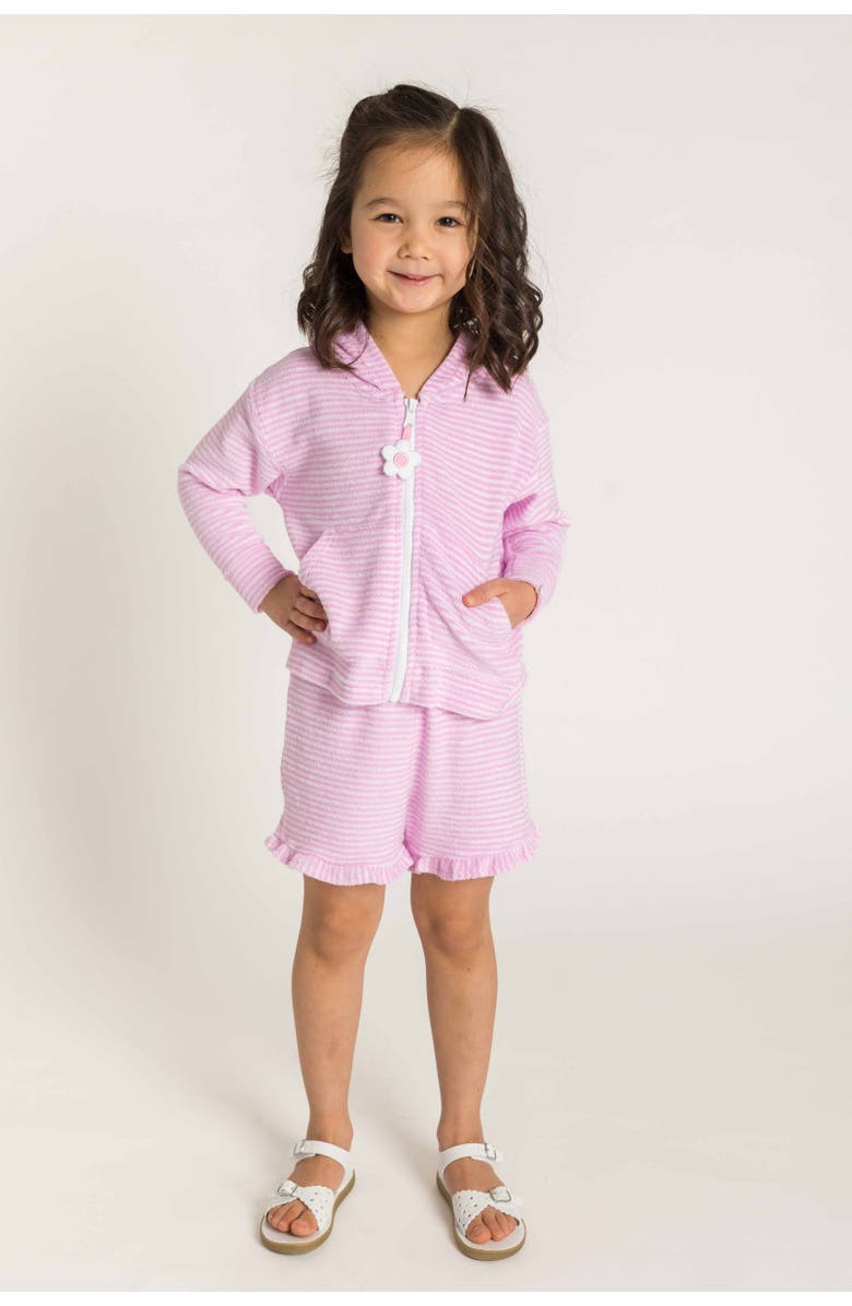 Florence Eiseman Stripe Terry Shorts, Alternate, color, Pink/White