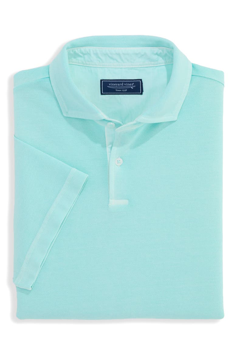 Lived-In Piqué Polo, Alternate, color, SHALLOW SEA