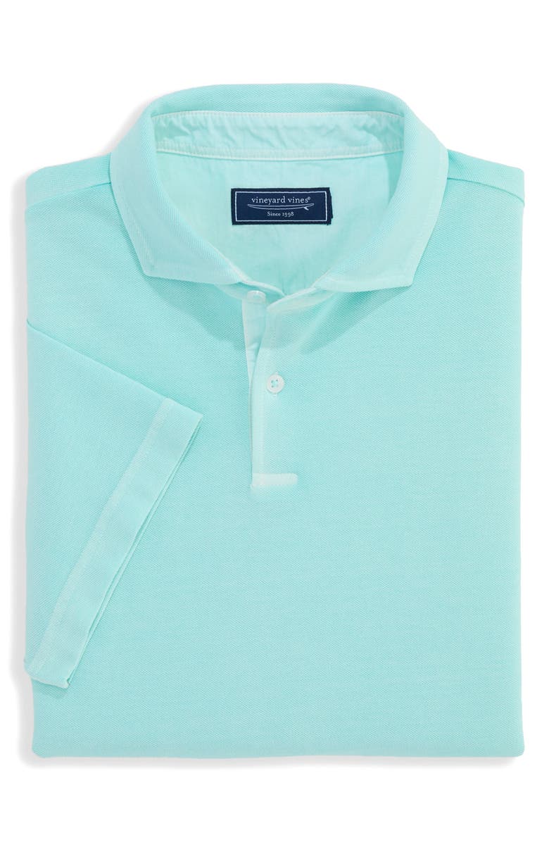 vineyard vines Lived-In Piqué Polo, Alternate, color, Shallow Sea