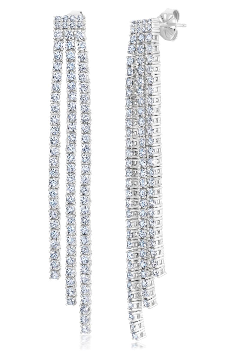 Tripple Drop Earrings, Main, color, PLATINUM