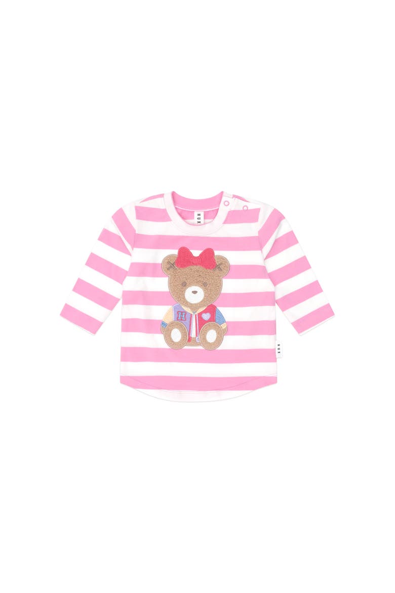 Varsity Huxette Stripe Top, Main, color, Strawberry/Almond Milk