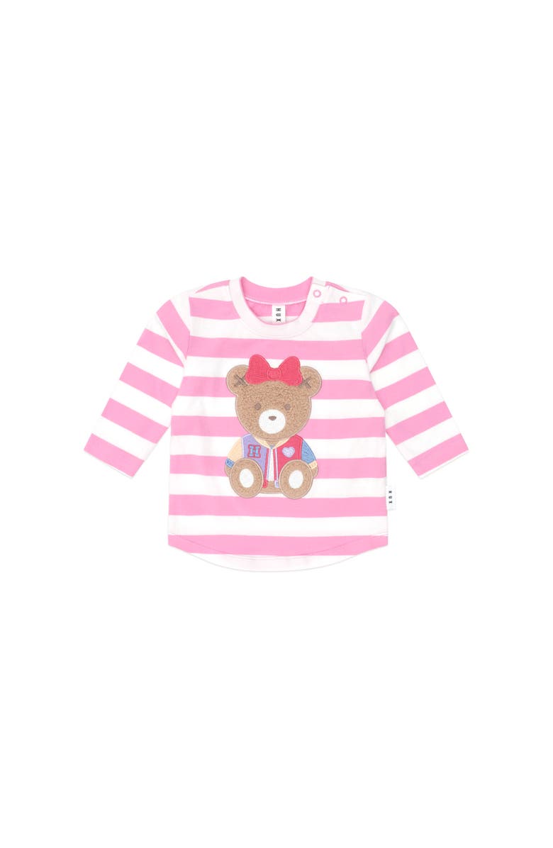 Huxbaby Varsity Huxette Stripe Top, Main, color, Strawberry/Almond Milk