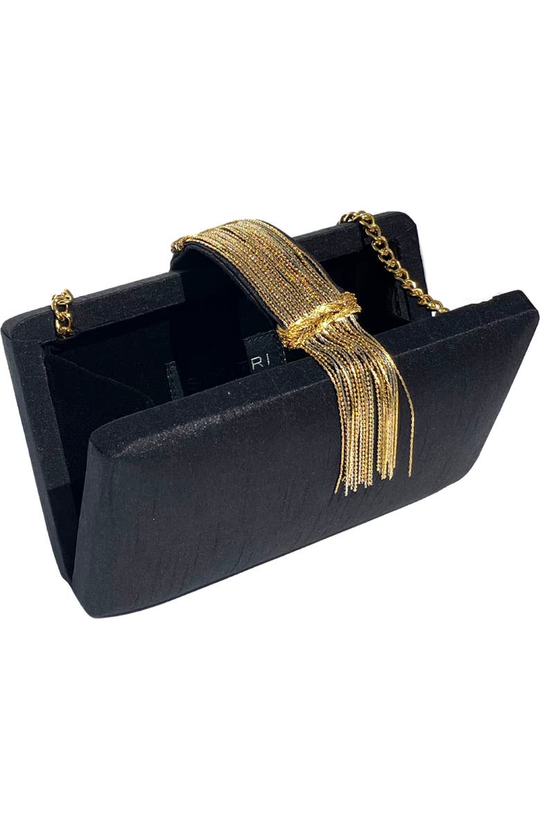 Simitri Fringe Clutch, Alternate, color, Noir