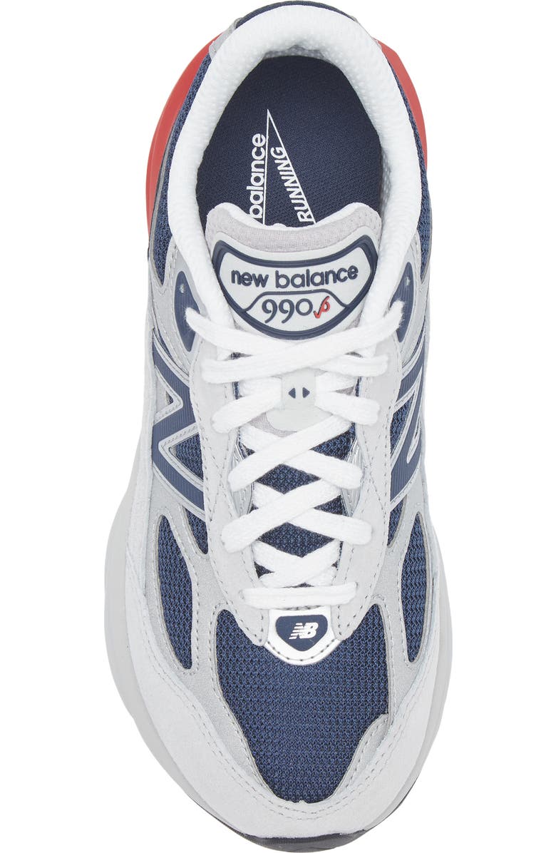 New Balance Kids' 990 v6 Sneaker, Alternate, color, Grey Matter/ Team Red