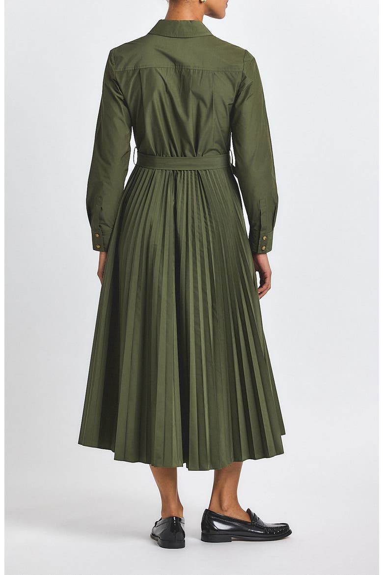 Kenza Pleated Shirtdress, Alternate, color, FATIGUE