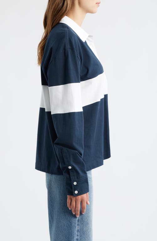 Rag & Bone Colorblock Rugby Shirt In Blue