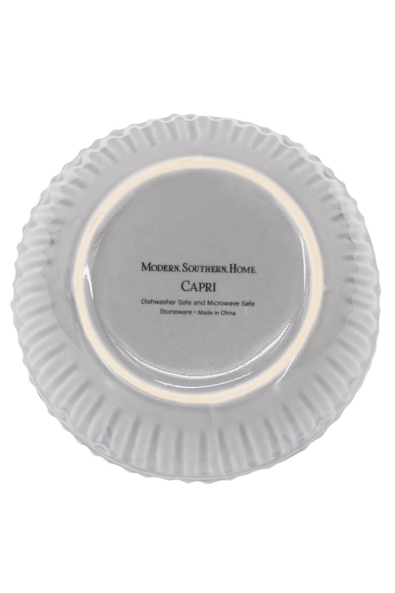 Capri 6 piece 6in Stoneware Embossed Cereal Bowl Set, Alternate, color, Grey