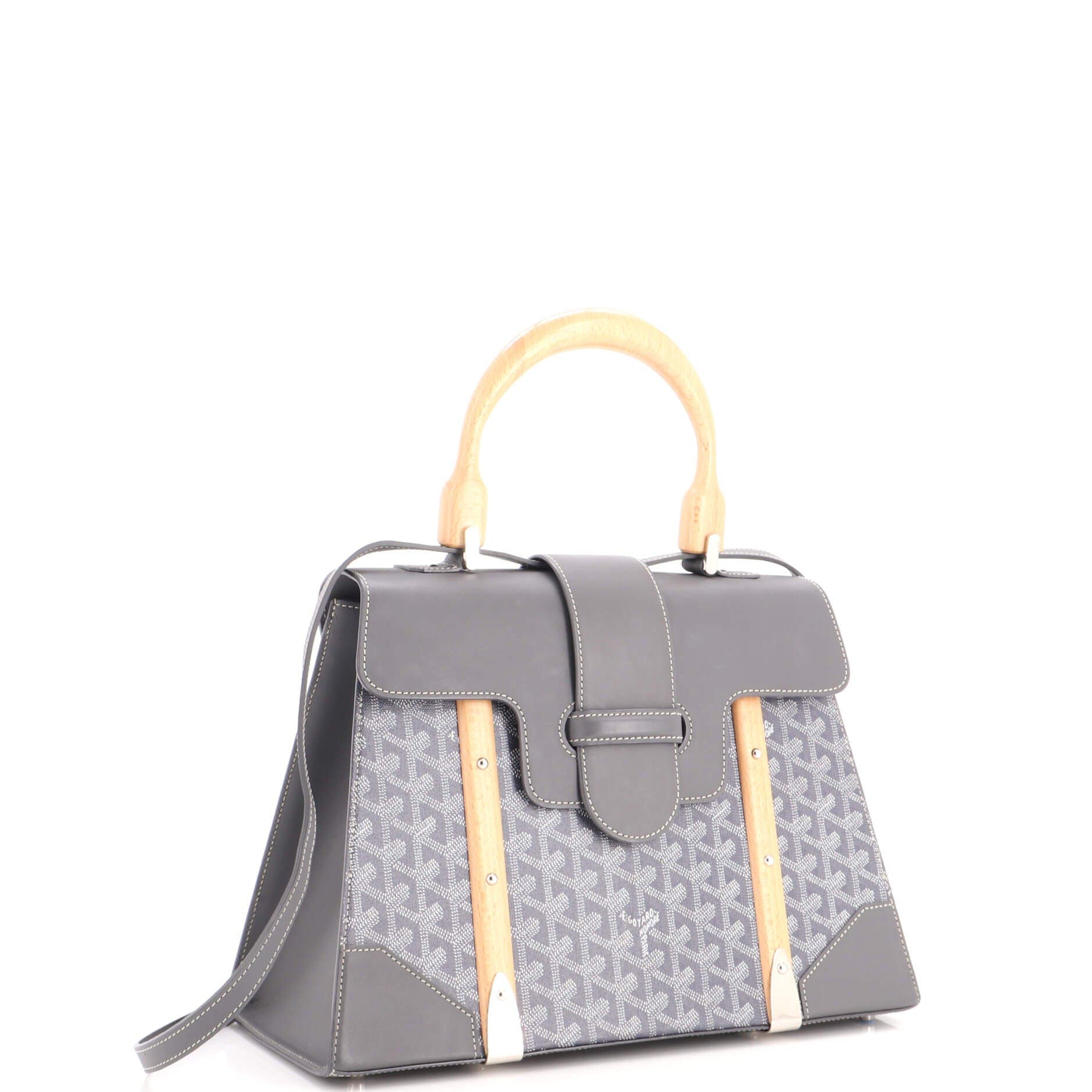Saigon Top Handle Bag Coated Canvas with Leather MM, Alternate, color, Grey