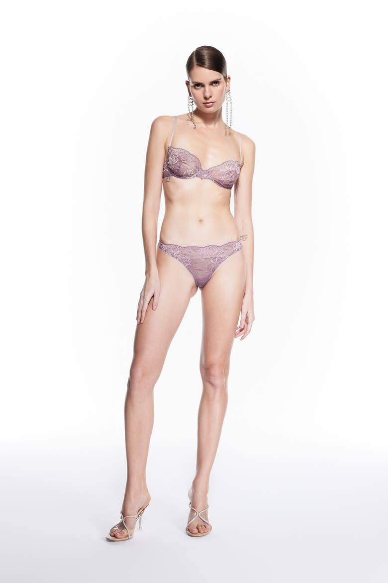 Lilly Thong - French Lace Brazilian Panties, Alternate, color, Pink