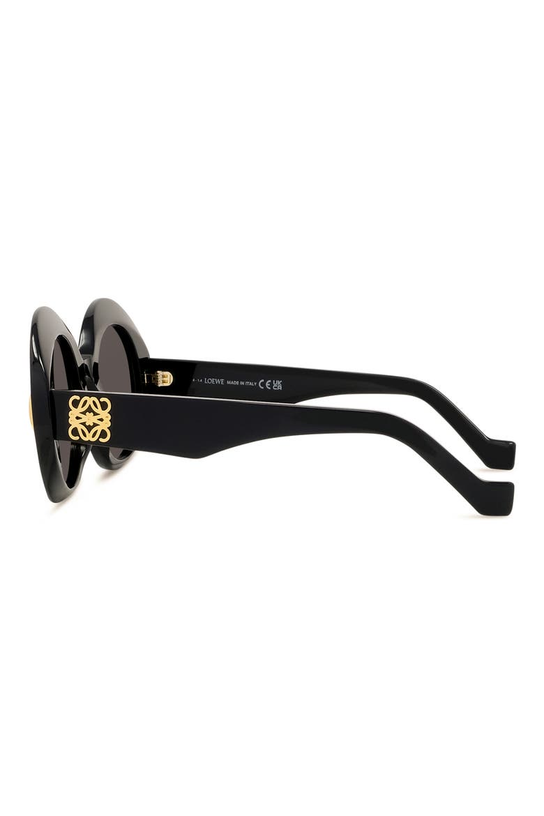 Anagram 50mm Oval Sunglasses, Alternate, color, SHINY BLACK / SMOKE