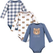 Hudson Baby Cotton Long-Sleeve Bodysuit 3Pk