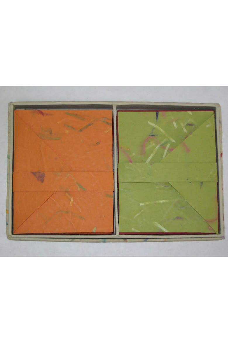 Different Strokes - Boxed Notecards with Envelopes - Set of 16, Main, color, Green
