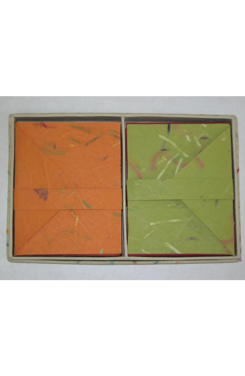 Sustainable Threads Different Strokes - Boxed Notecards with Envelopes - Set of 16, Main, color, Green