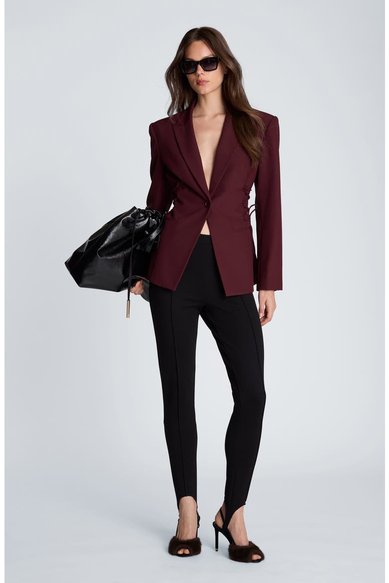 Lace Detail One-Button Blazer, Alternate, color, SUGAR BEET