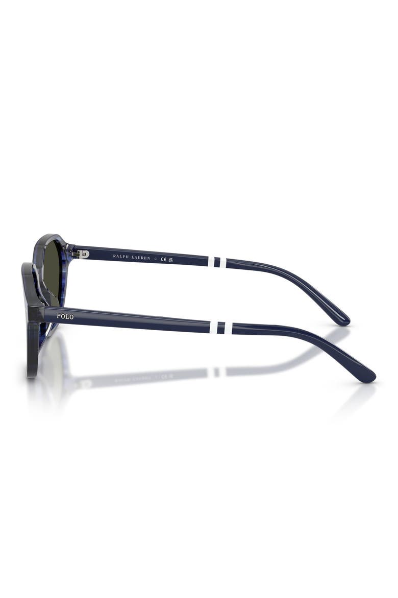 54mm Irregular Sunglasses, Alternate, color, SHINY STRIPED BLUE / DARK GREY