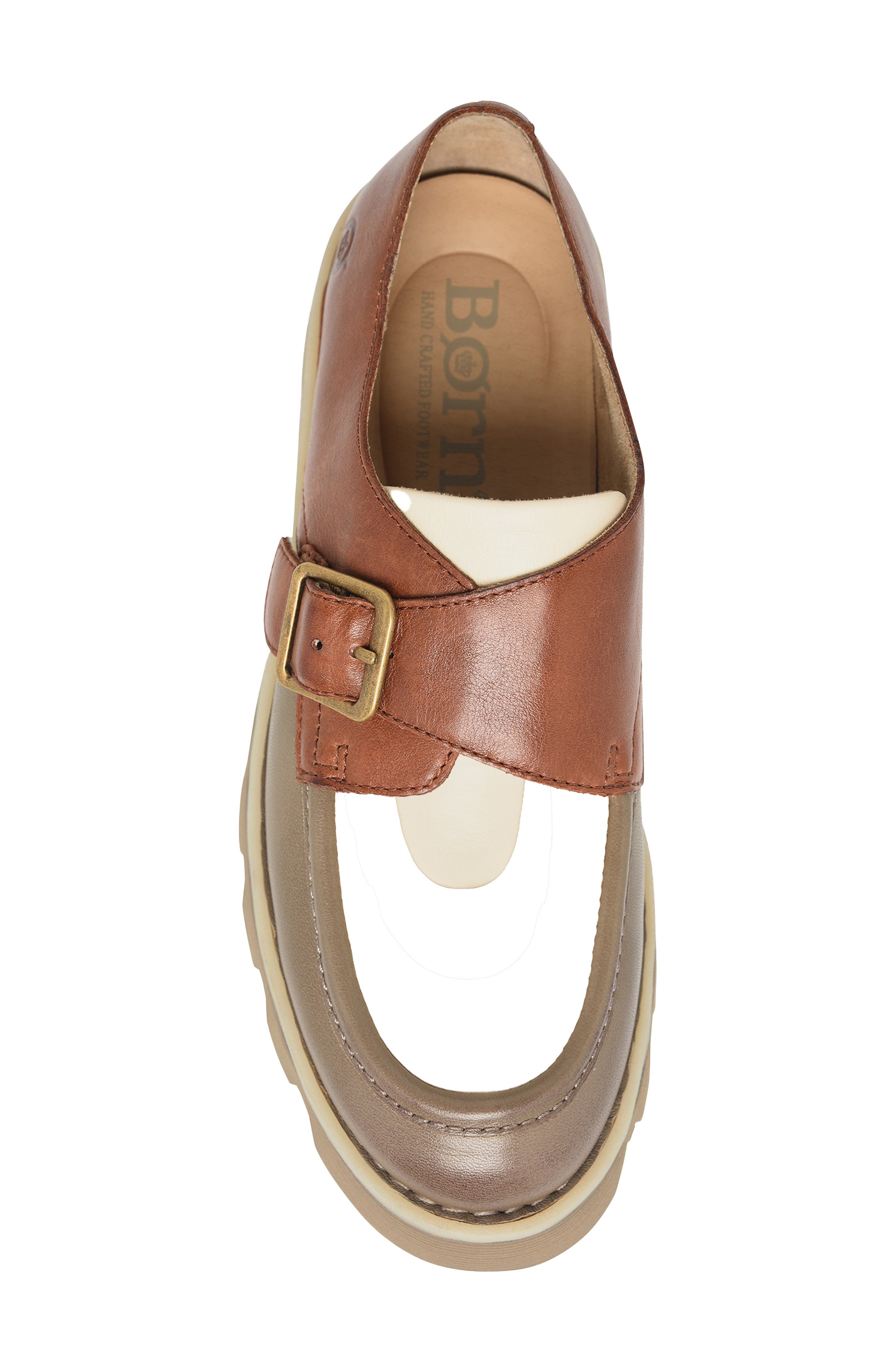 Sammi Spectator Monk Strap Shoe, Alternate, color, GREY BROWN LEATHER COMBO