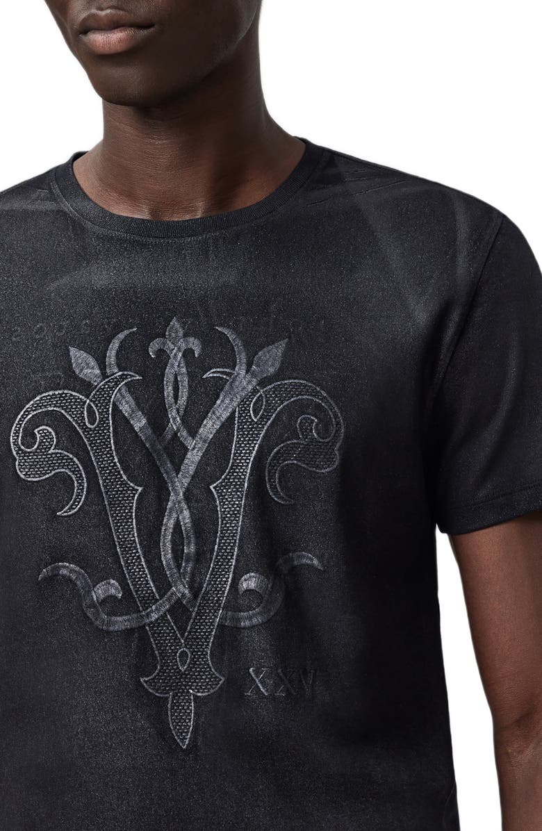 John Varvatos 25th Anniversary Embroidered T-Shirt, Alternate, color, Black