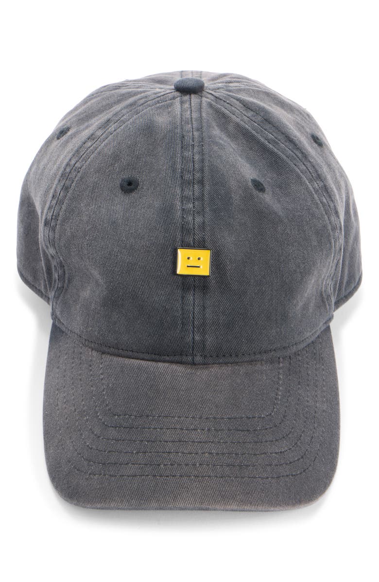 Acne Studios Cunov Face Stud Baseball Cap, Alternate, color, Washed Black