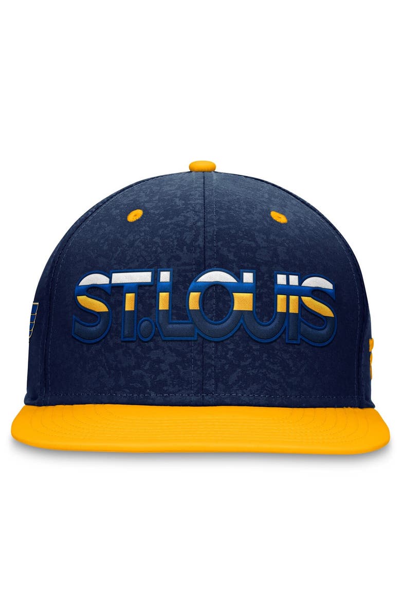 FANATICS Men's Fanatics Branded  Navy/Gold St. Louis Blues Authentic Pro Rink Two-Tone Snapback Hat, Alternate, color, Navy