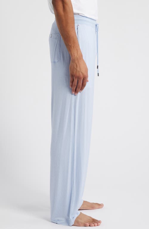 Daniel Buchler Pinstripe Pajama Pants In Sky Stripe