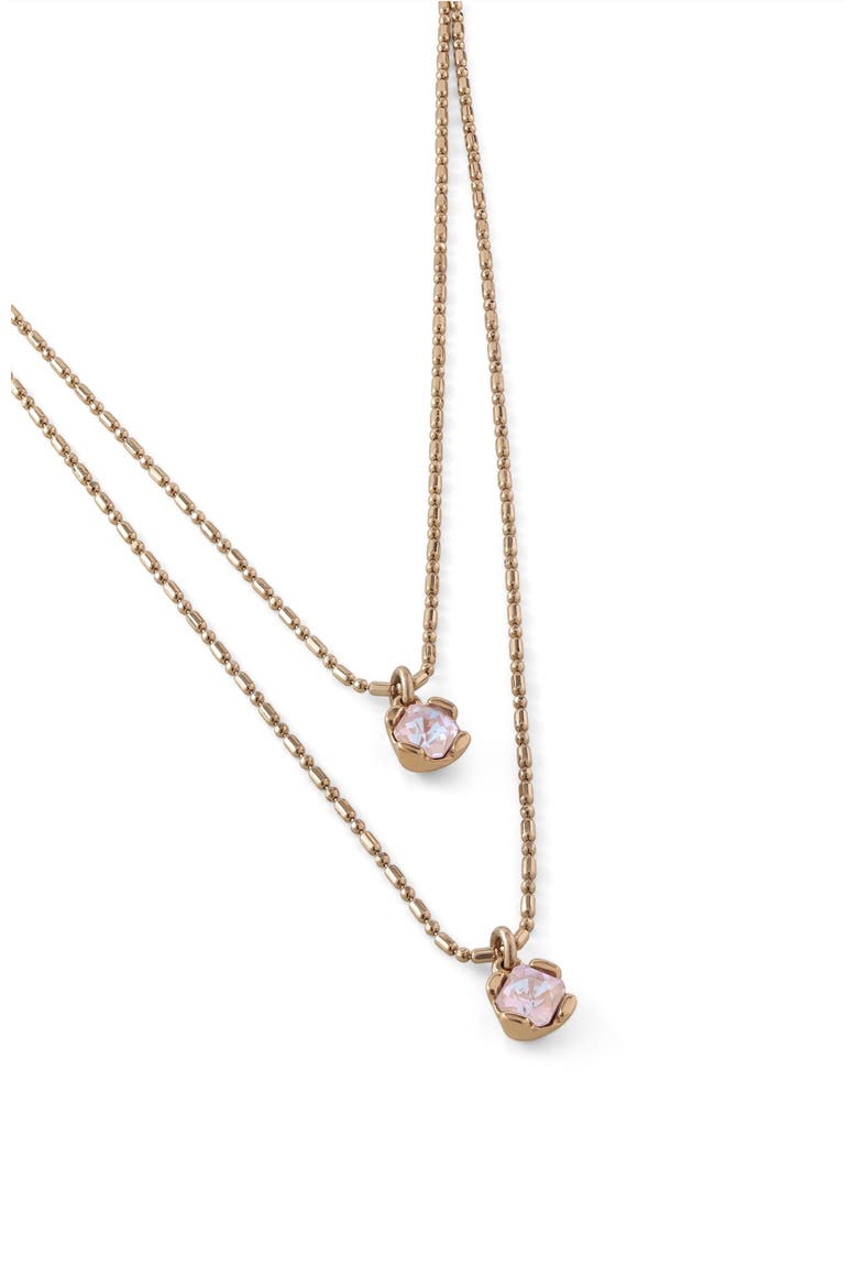Pink Crystal Pendant, Alternate, color, Gold