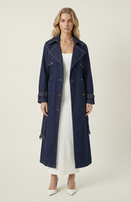 Modenaire Denim Trench Coat