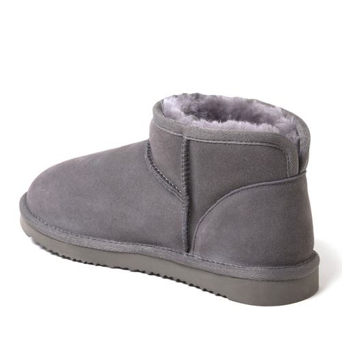 Dearfoams Fireside Riverland Genuine Shearling Micro Bootie In Black