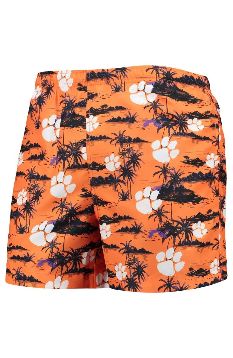 FOCO Men's FOCO Orange Clemson Tigers Island Palm Swim Trunks, Alternate, color, 