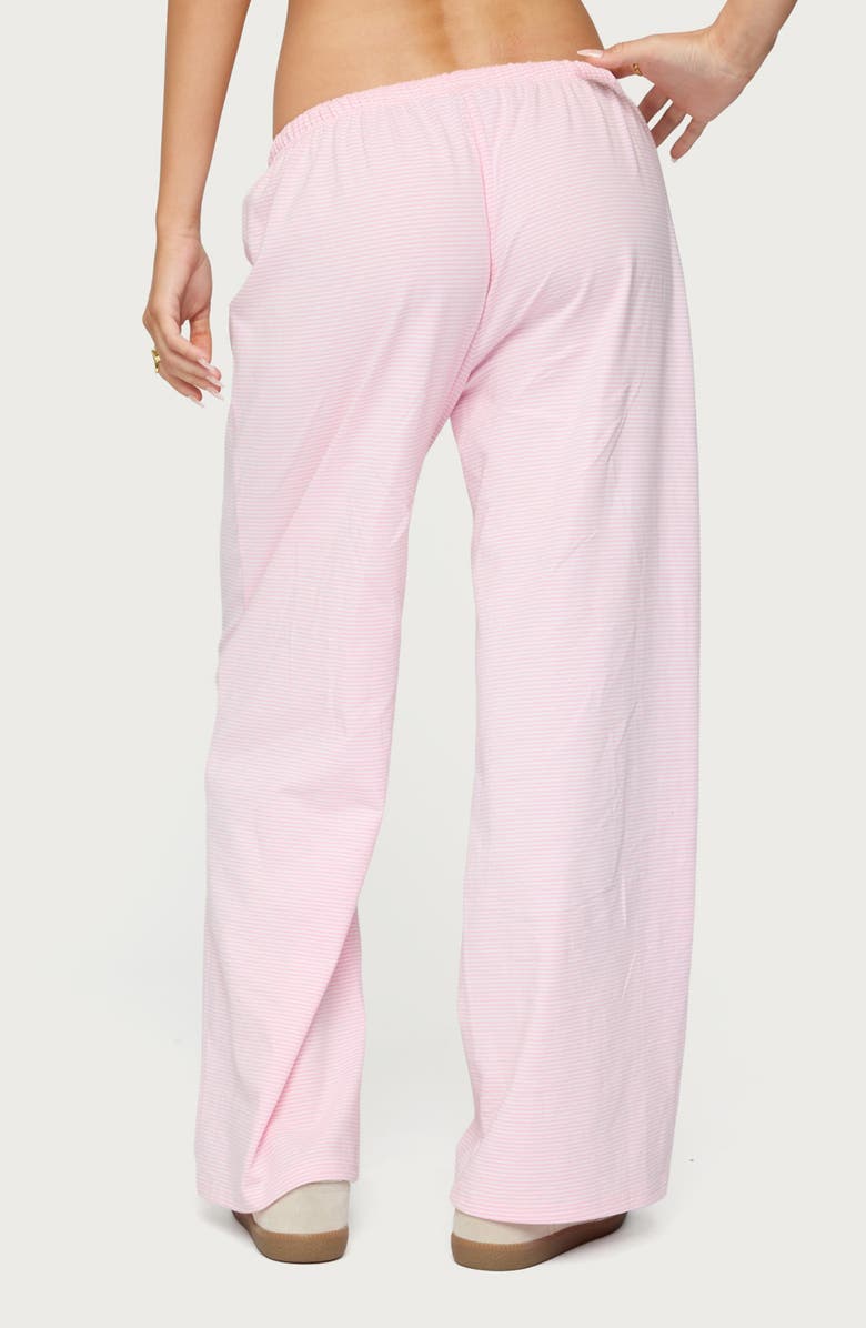 EDIKTED Olivia Stripe Relaxed Fit Drawstring Pants, Alternate, color, Light-Pink