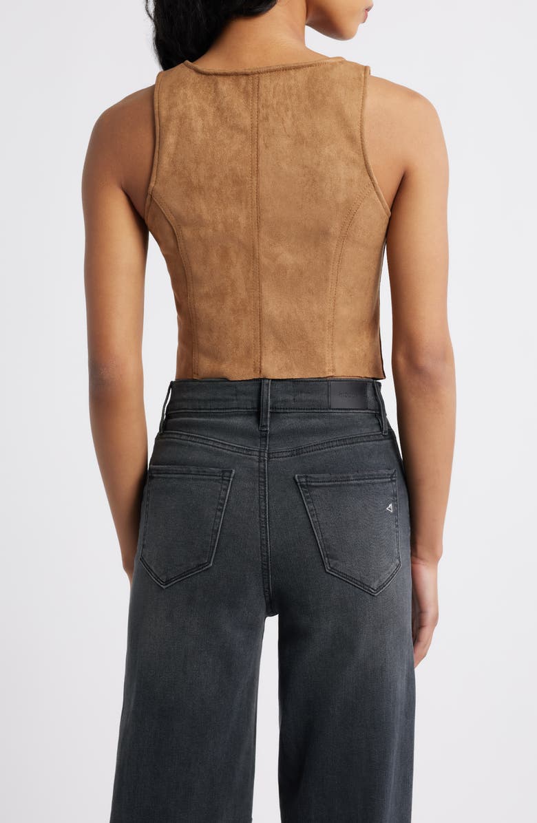 HIDDEN JEANS Faux Suede Fitted Vest, Alternate, color, Caramel