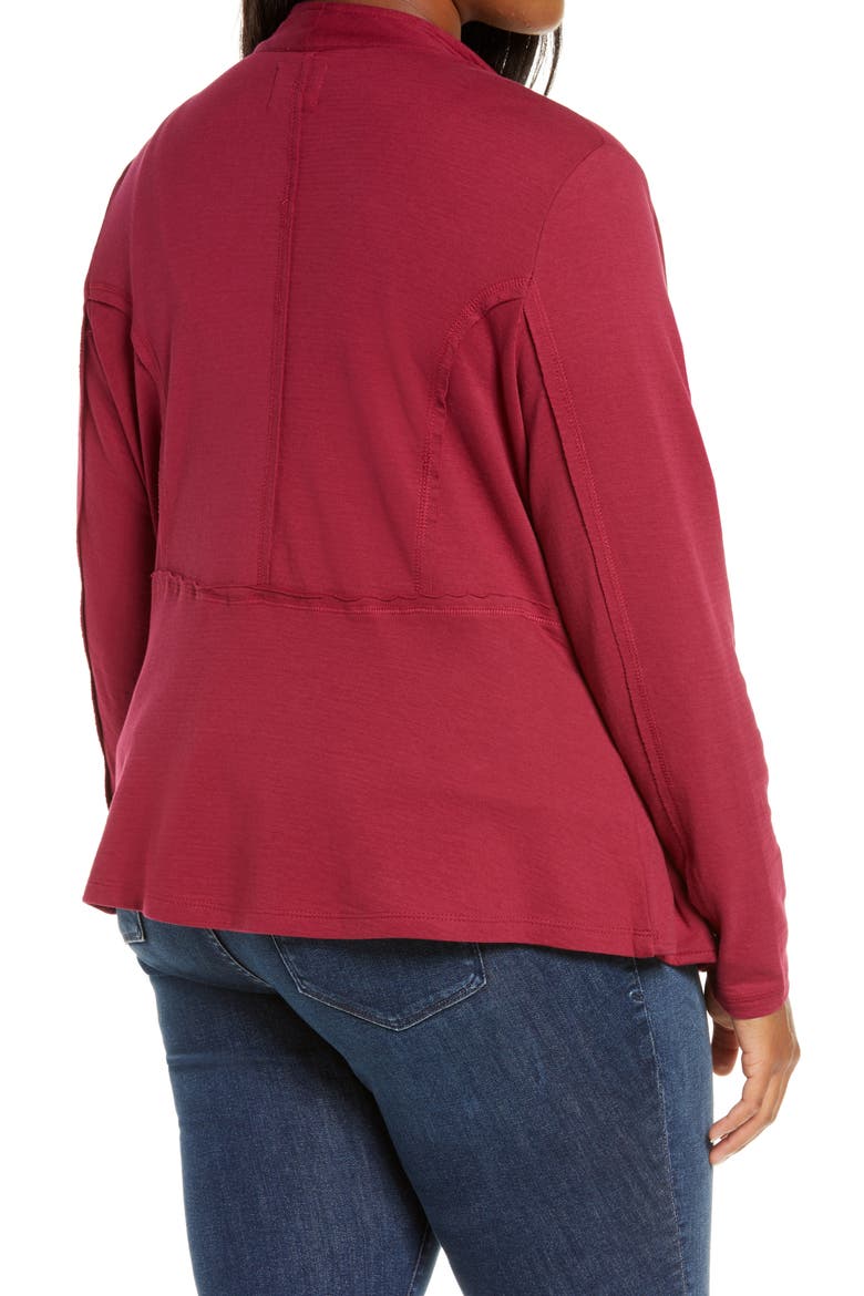 Drape Collar Knit Blazer, Alternate, color, BURGUNDY BEET