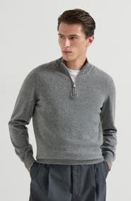 Brunello Cucinelli Cashmere sweater with half zip