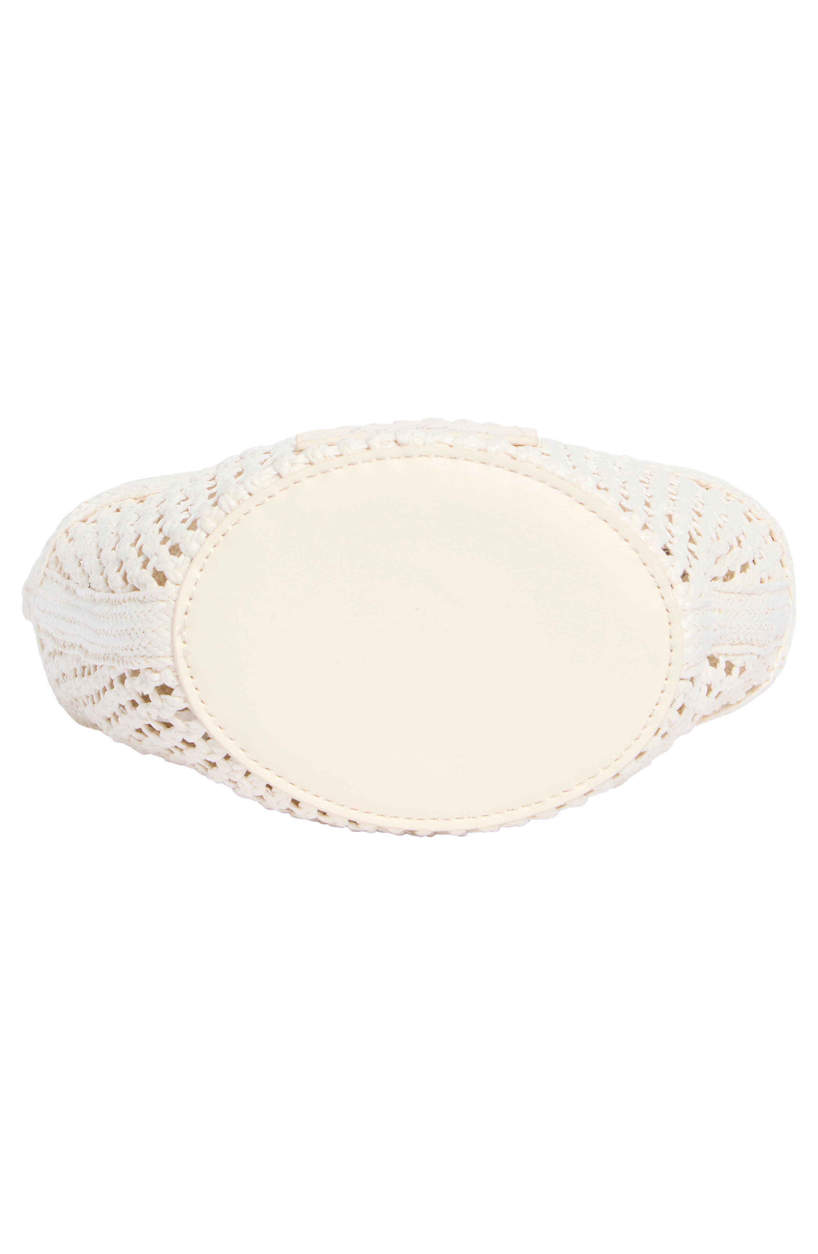 Sam Edelman Marcie Open Weave Small Bucket Crossbody Bag, Alternate, color, Ivory