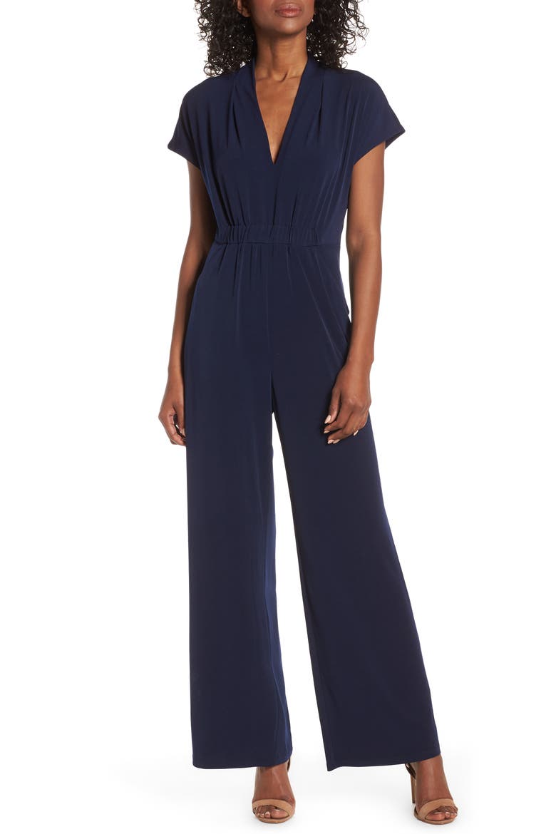 Cinched Waist Jumpsuit, Main, color, NAVY