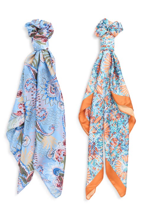 4-Piece Scrunchie & Square Scarf Set