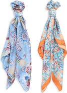 Treasure & Bond 4-Piece Scrunchie & Square Scarf Set
