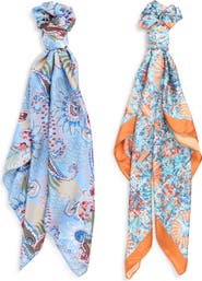 Treasure & Bond 4-Piece Scrunchie & Square Scarf Set