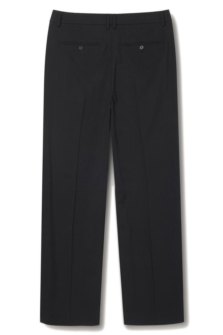 Pleated Semi Wide Slacks, Alternate, color, BLACK