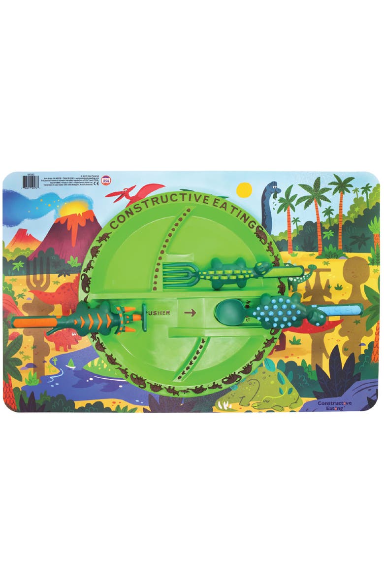 3 Piece Place Setting for Kids and Toddlers, Main, color, Green