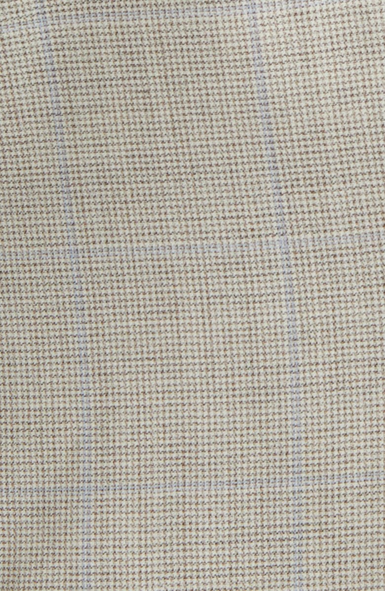 BOSS Jarinary Double Breasted Virgin Wool Blazer, Alternate, color, Light Beige Windowpane