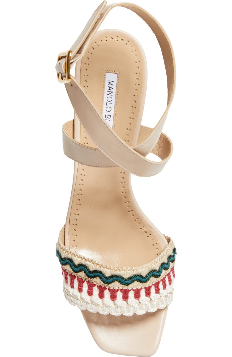 Manolo Blahnik Mabeco Ankle Strap Sandal, Alternate, color, Yemb 943E/Yemb 943F/Mnud 2601