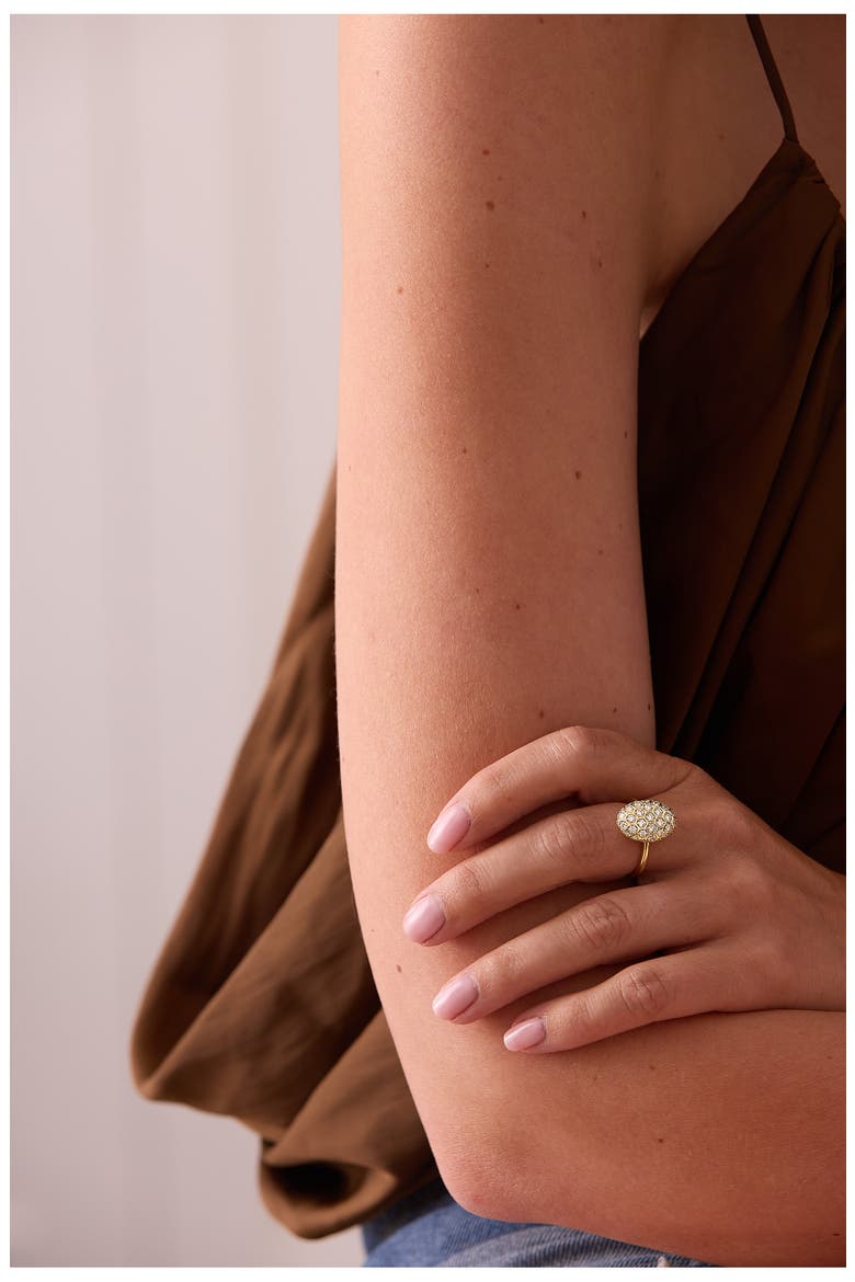 Honeycomb Diamond Oval Ring, Alternate, color, YELLOW GOLD
