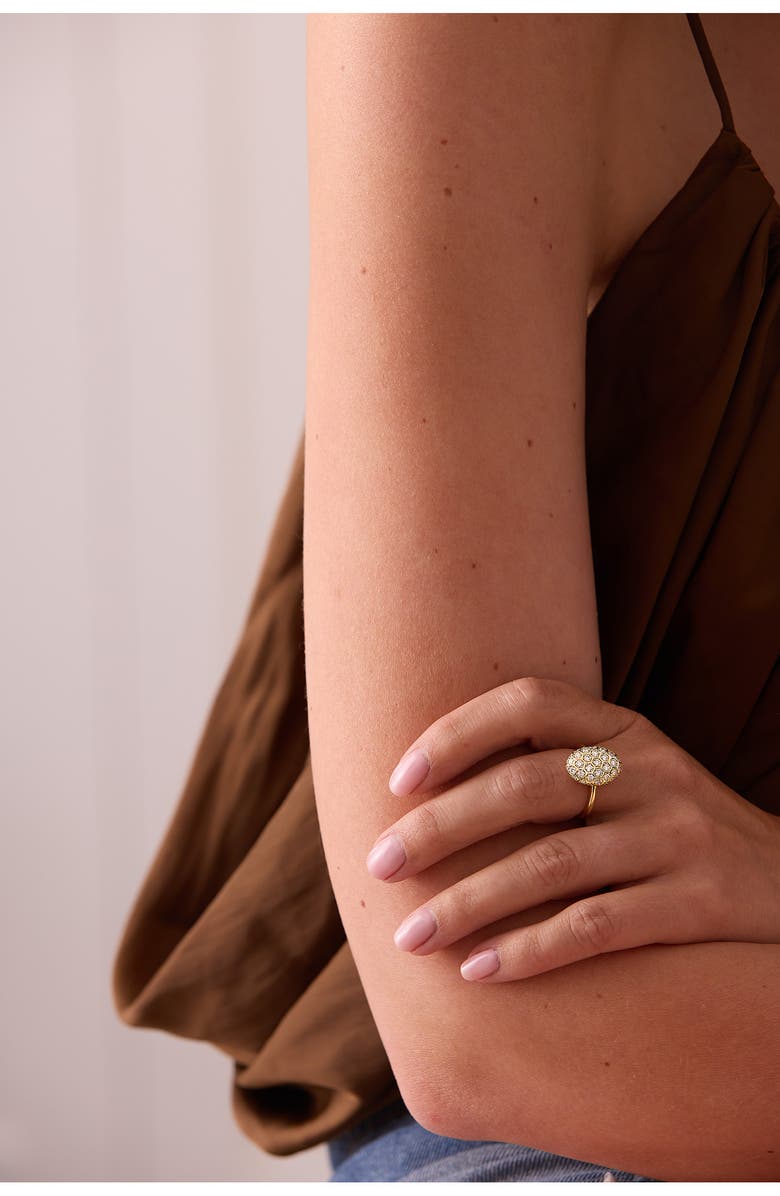 Sara Weinstock Honeycomb Diamond Oval Ring, Alternate, color, Yellow Gold