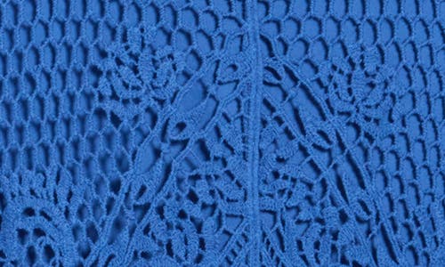 Ruby Rd. Plus Size Lined Medallion Crochet Top In Blue