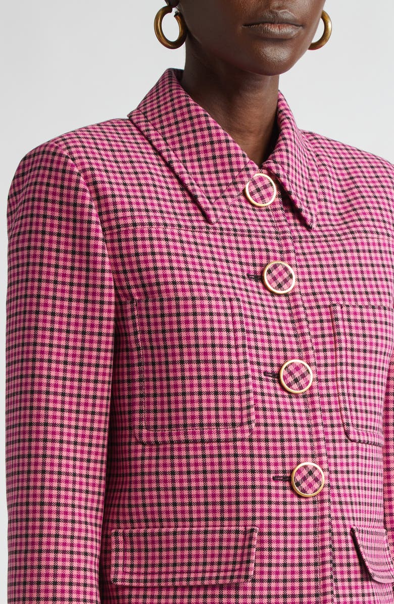 ST. JOHN Mini Plaid Tweed Crop Jacket, Alternate, color, 